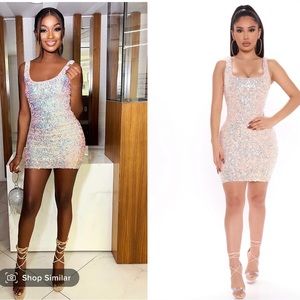 Spicy Sequin Mini Dress - Blush